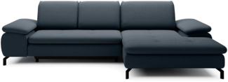 Vente-unique - Ecksofa mit Schlaffunktion - Ecke rechts - Strukturstoff - Blau - ARCHIBALD