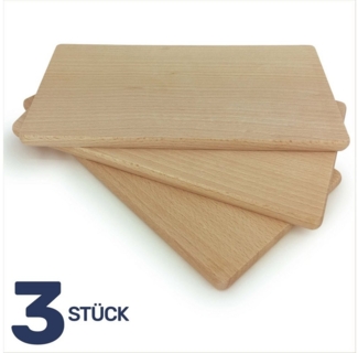 Gravidus Frühstücksbrett Frühstücksbrettchen Holzbrett Buche 22 x 12 x 1 cm, (3-St)