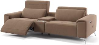 Sofanella BELLA Kinocouch Stoff Zweisitzer Kino in Hellbraun S: 212 Breite x 100 Tiefe