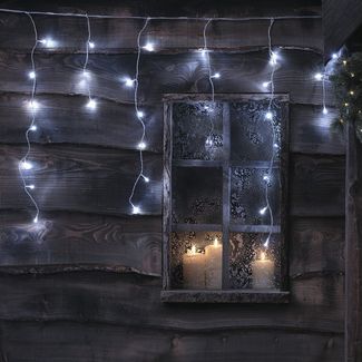 Lights4fun LED-Lichterkette 6m Bicolor LED Eiszapfen Lichterkette