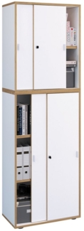 VCM Aktenschrank Büroschrank Aktenschrank Schiebetüren Salia 5fach