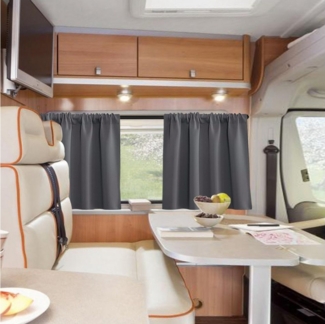 Jibenhome Scheibengardine Blickdicht Vorhänge Kurze Thermovorhang 2 Paneele, Stangentasche, für Wohnmobile, Wohnwagen, Küchen, Keller