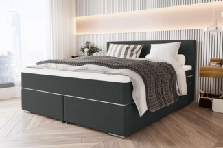 99rooms 'Phönix' Boxspringbett, Schwarz, 160x200 cm, Webstoff MALMO_NEW