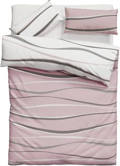 OTTO home Wendebettwäsche Alvara, Linon, 2 teilig, in Gr. 135x200 oder 155x220 cm, 100% Baumwolle, grafisches Motiv