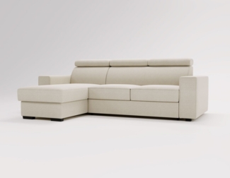 MOEBLO Ecksofa ROSALINE, Couch für Wohnzimmer, Schlafsofa Sofagarnitur Sofa Eckcouch L-Form Wohnlandschaft, Universelle Ottomane, mit Schlaffunktion und 2x Bettkasten