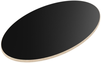 Multiplexplatte Holzplatte Tischplatte Ellipse melaminbeschichtet schwarz - Größe 80 x 40 cm - Höhe 1,8 cm - Farbe schwarz