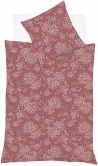 Fleuresse Lech Edelflanell Bettwäsche 155x220 Blumen rot 604109-4