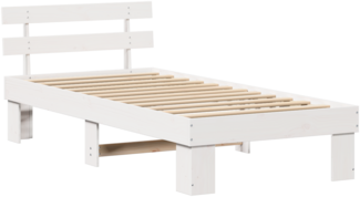 vidaXL Bettgestell mit Kopfteil Weiß 90x190 cm Massivholz Kiefer 872465