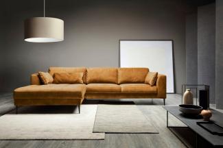 TRENDMANUFAKTUR Ecksofa Luzi, wahlweise mit Schlaffunktion und Bettkasten bestellbar, L-Form, Designsofa mit tollem Sitzkomfort, Metallfüße schwarz, Breite 280 cm