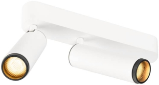 SLV GRIP! M, Deckenaufbauleuchte, double, PHASE, 3000 K, 28 W, 42°, weiß / schwarz - Wand- und Deckenleuchten