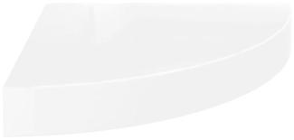 vidaXL Schwebendes Eckregal Hochglanz-Weiß 25x25x3,8 cm MDF 323886