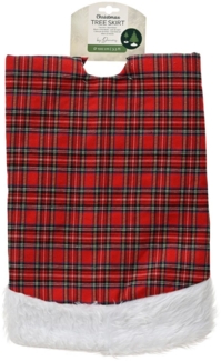 Kaemingk Weihnachtsbaumdecke, Weihnachtsbaumdecke 90cm mit Karomuster Rot / Weiß