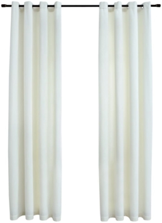vidaXL Verdunkelungsvorhänge mit Ösen 2 Stk. Samt Creme 140x225 cm 134513