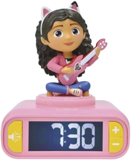 Gabby's Dollhouse Lexibook, Gabby’s Dollhouse, Gabby Nachtlicht-Wecker, Klänge und Melodien, Hintergrundbeleuchteter LCD-Bil