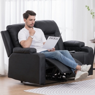 COMHOMA Sofa Relaxsessel Fernsehsessel mit Liegefunktion, Dicke Rückenlehne und Armlehnen, mit Wippfunktion