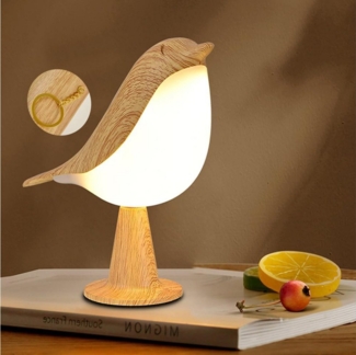 Rosnek LED Nachtlicht Vogelform, 3 Farben, dimmbar, für Kinderzimmer Schlafzimmer Nachttisch, Kaltweiß, Warmweiß, Naturweiß, wiederaufladbar, Touch Control