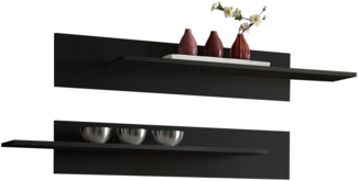 WandRegal in Schwarz 100-120 cm Breit 2 Stk