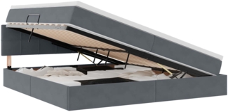 vidaXL Bett mit LED-Lichtleisten Dunkelgrau 200 x 200 cm Samt 3371416