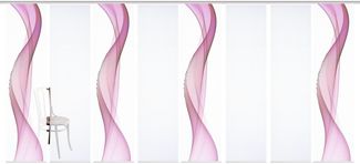 HOME in green Schiebegardine NEVOLA (8 St), Paneelwagen, halbtransparent, SET DIGITALDRUCK,BAMBUSOPTIK RECYCELT