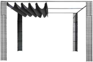 vidaXL Pavillon mit Dach Poly Rattan 300x300x220 cm Grau und Anthrazit 44818