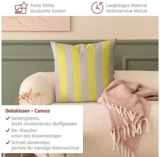 Bilderdepot24 Dekokissen drinnen Kissenhülle/ Sofakissen/ Zierkissen beige Muster Pop Art, Bezug mit / ohne Füllung Zierkissen Outdoor Sofa Bett