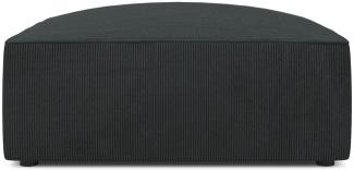 Micadoni Pouf Hocker Ruby | Bezug Black | Beinfarbe Black Plastic