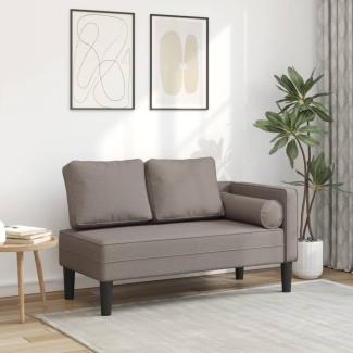 vidaXL Chaiselongue mit Kissen Taupe Stoff 4007583