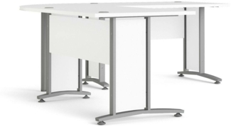 Dmora Schreibtisch Heling, Mehrzweckschreibtisch, Bürotisch für PC, Eckschreibtisch, 200x200 h75 cm, Weiß und Grau