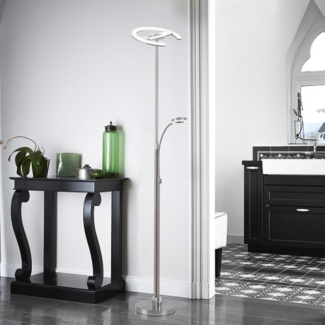 MeLiTec LED Deckenfluter ST45, mit Leseleuchte, nickel-matt