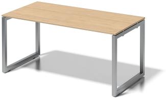 Cito Schreibtisch, 740 mm höhenfixes O-Gestell, H 19 x B 1600 x T 800 mm, Dekor ahorn, Gestell silber