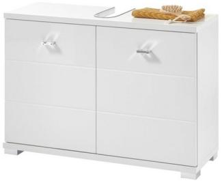 Waschbeckenunterschrank >Peter< in Weiß aus MDF - 80x57x30cm (BxHxT)