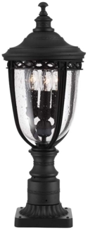 Außenleuchte, Sockelleuchte, Laterne, H 55,2 cm, Schwarz