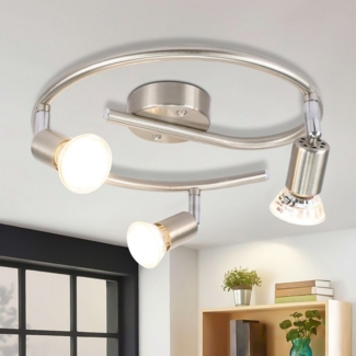 ZMH Deckenstrahler 1/2/3/4 Flammig GU10 Modern Deckenleuchte Flur Leuchtmittel Enthalten, Augenschutz, Einfache Installtion, LED wechselbar, Schwenbar 350° Industrial Schlafzimmerlampe