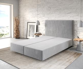 Boxspringgestell Dream-Well Mikrofaser Grau 140x200