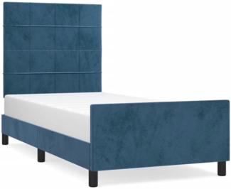 Bettgestell mit Kopfteil Samt Dunkelblau 80x200 cm
