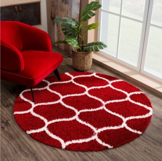 Sanat Hochflor-Teppich Madrid, rund, Höhe: 30 mm, Wohnzimmer, Langflor, Shaggy Teppich