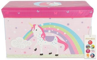 Große Spielzeug- und Staubox sowie Sitzbank fürs Kinderzimmer, Einhorn, 60 x 30 x 35 cm, von Bieco
