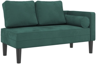 vidaXL Chaiselongue mit Kissen Dunkelgrün Samt