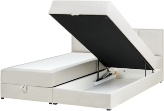 Boxspringbett mit Stauraum Stoff BARONET 180 x 200 cm Cremeweiß