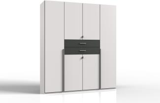 Kleiderschrank >Denver< (B/H/T: 180x208x58 cm) in Weiß - 180x208x58cm (BxHxT)