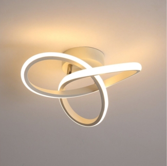 Goeco LED Deckenleuchte LED-Aluminiumlampe, Kleeblatt-Design, warmes Licht, 22W, 3000 K, hochwertige Metall- und Acryloberfläche, weiß