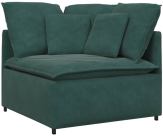 vidaXL Modulares Sofa Eckmodul mit Kissen Dunkelgrün 100 cm 4104461