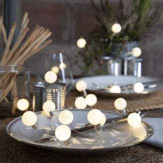 Star Trading Lichterkette Mini Glow, Opak, LED, Kugeln, Timer, Warmweiß, Innenraum, 3 Meter
