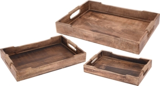 Koopman Dekotablett Braun (1 St), Tablett, Mangoholz, Serviertablett, Holztablett