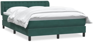 vidaXL Boxspringbett mit Matratze Dunkelgrün 140x210 cm Samt 3317862