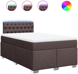 vidaXL Boxspringbett mit Matratze Dunkelbraun 120x200 cm Stoff 3288165