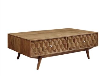 Couchtisch Akazie 120x70x40 natur lackiert MOSAYK #103