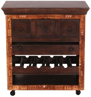 ALMIRAH Küchenwagen Recyceltes Altholz Braun