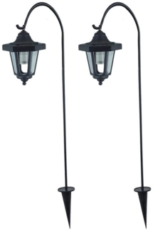 etc-shop Gartenleuchte, LED-Leuchtmittel fest verbaut, 2er Set LED Solar Laternen Beleuchtung Garten Leuchte