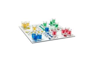 relaxdays Gläser-Set Drinking Ludo Spiel, Glas